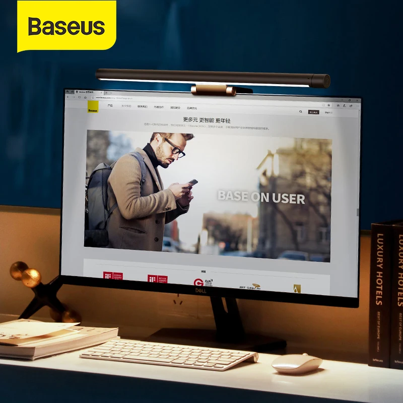 Baseus USB светодиодный Настольный светильник 3 цвета с регулируемой яркостью