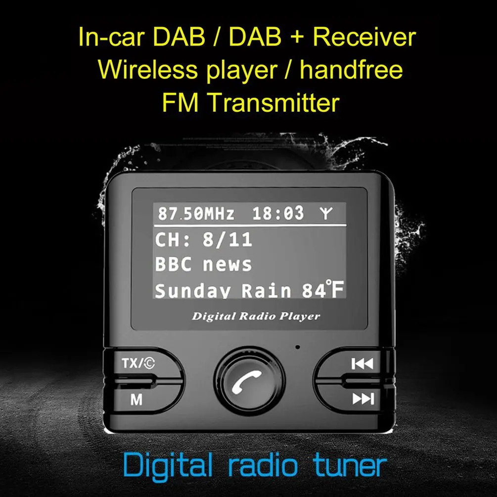 2," lcd Автомобильный DAB приемник тюнер fm-передатчик адаптер Антенна USB Plug and Play CT с автомобильным зарядным устройством