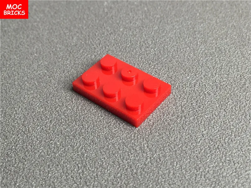 20 шт./лот кубики Moc Белый Красный Коричневый тарелка 2x3 подходит с 3021 DIY Развивающие строительные блоки экшн-фигурки Детские куклы Подарки