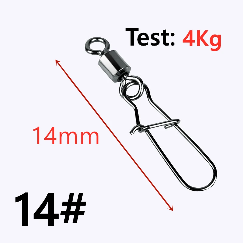 30 шт./лот из нержавеющей стали Рыболовный Соединитель с застежкой "булавка" подшипник качения поворотный оснастки шпильки рыболовный крючок Приманка для морской рыбалки снасти Аксессуары - Цвет: 14