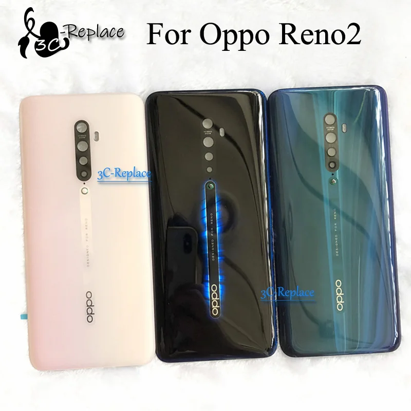 Новинка, 6,5 дюйма, для Oppo Reno2/Reno 2, задняя крышка, крышка для батареи, корпус, чехол, Задняя стеклянная линза, запчасти для замены