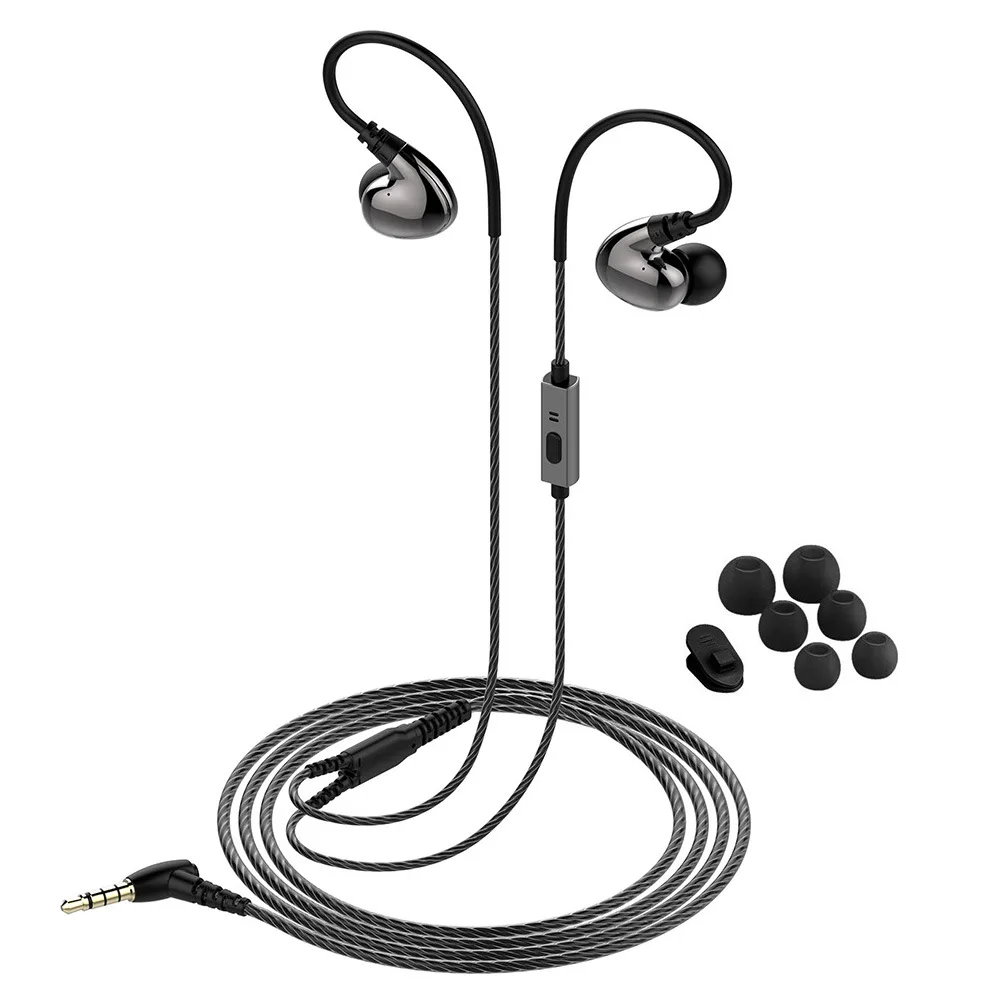 FOOVDO Dual Dynamic Bass Sound Bluetooth Earphone Hook in ear Stable Sport Wireless Neckband Headphone Waterproof Headset