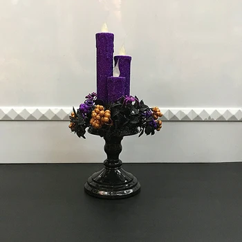 

Table Light Halloween Candle DIY Glowing Candle Decorative Candlestick Flameless UV Battery Powered Party Decor Electric