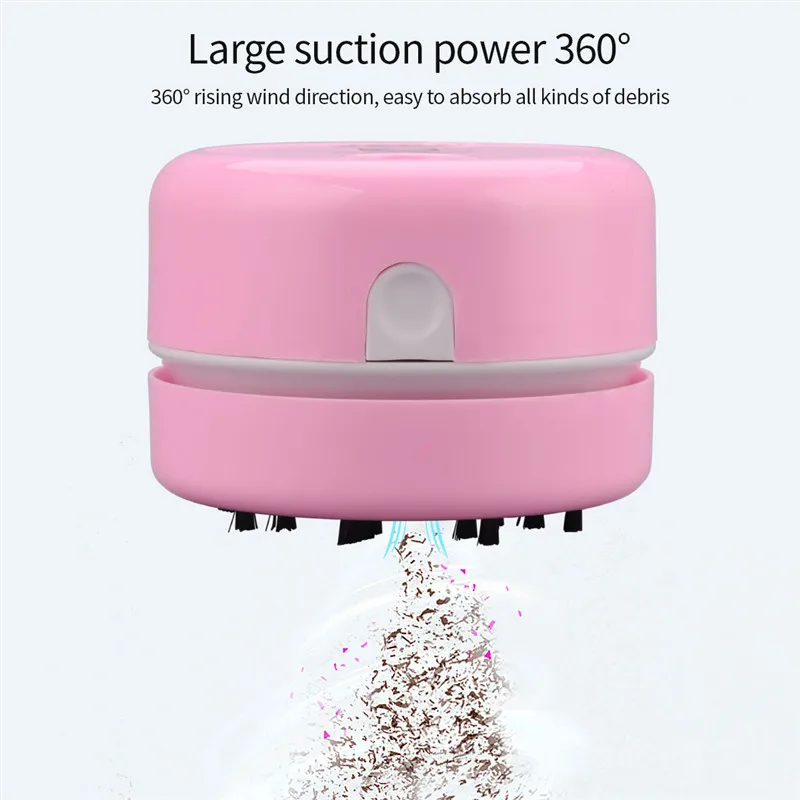 Мини пылесос настольный бытовой беспроводной с поворотом на 360 градусов и USB