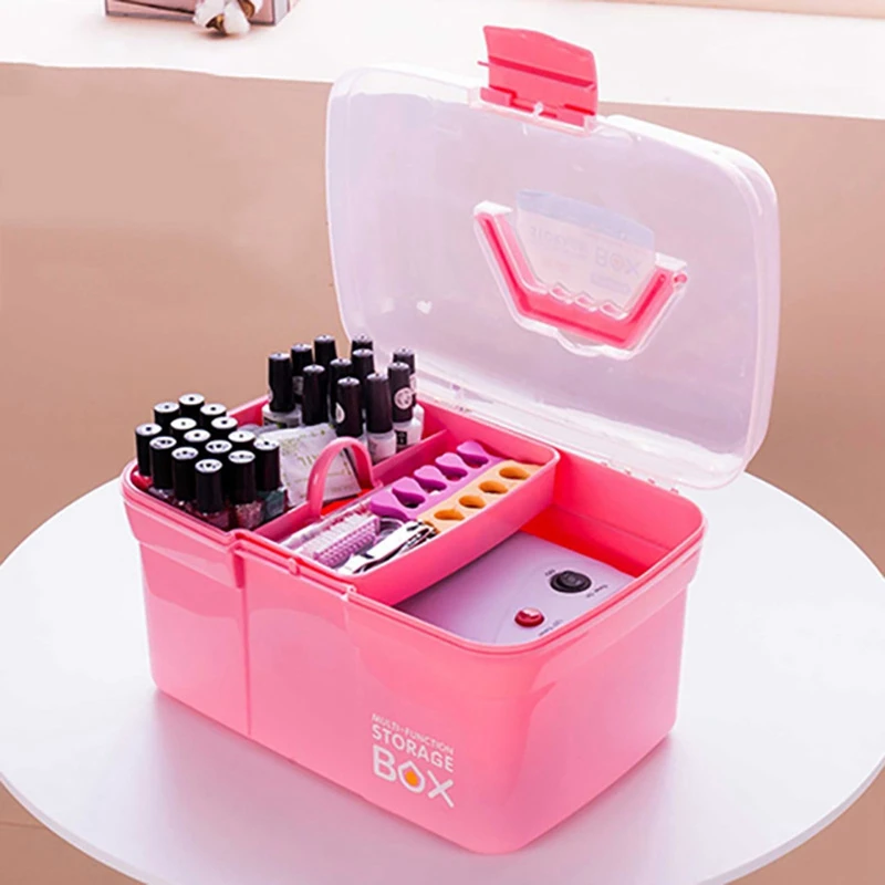 New-Multifunction Makeup Storage Box Organizer Lipstick Holder Nail Polish Rack Desktop Cosmetic Tools Shelf Container