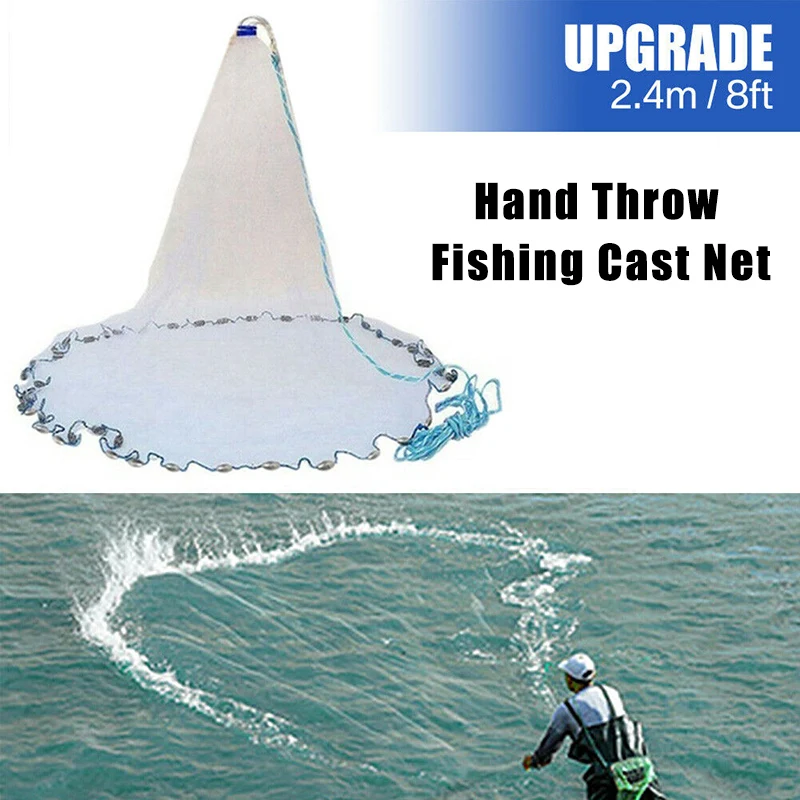 

Hand Throw Fishing Cast Net Spin Bait Sinker Diameter Full Spread Mesh Equipment Outdoor Throw Net Catch Fishing Tool Gill net