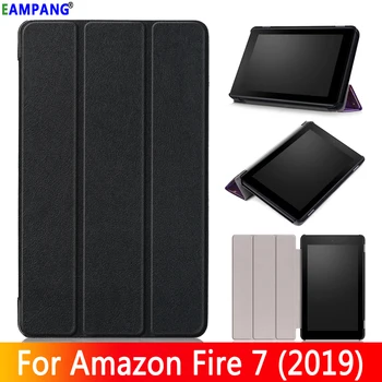 

Case for Amazon New Fire 7 2019 Cover Printed PU Leather Stand Case for Amazon Fire 7 9th generation Cover Funda + Stylus Pen