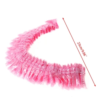 

100 Pcs Clear Disposable Hair Salon Shower Cap Elastic Waterproof Bathing Caps
