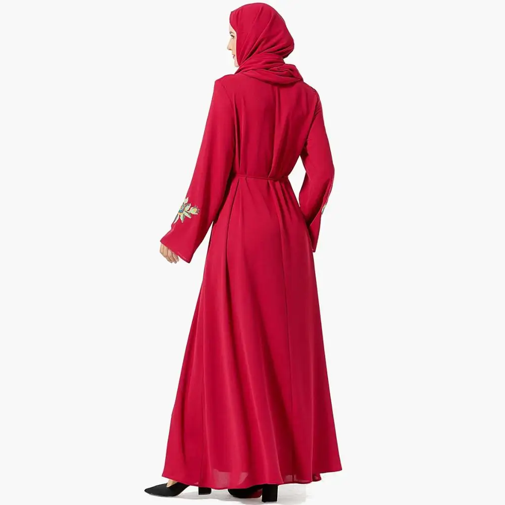 Платье макси размера плюс с длинными рукавами для женщин, длинное платье свободного кроя, одежда Islmaic, скромная одежда, элегантная женская мусульманская абайя джилбаб