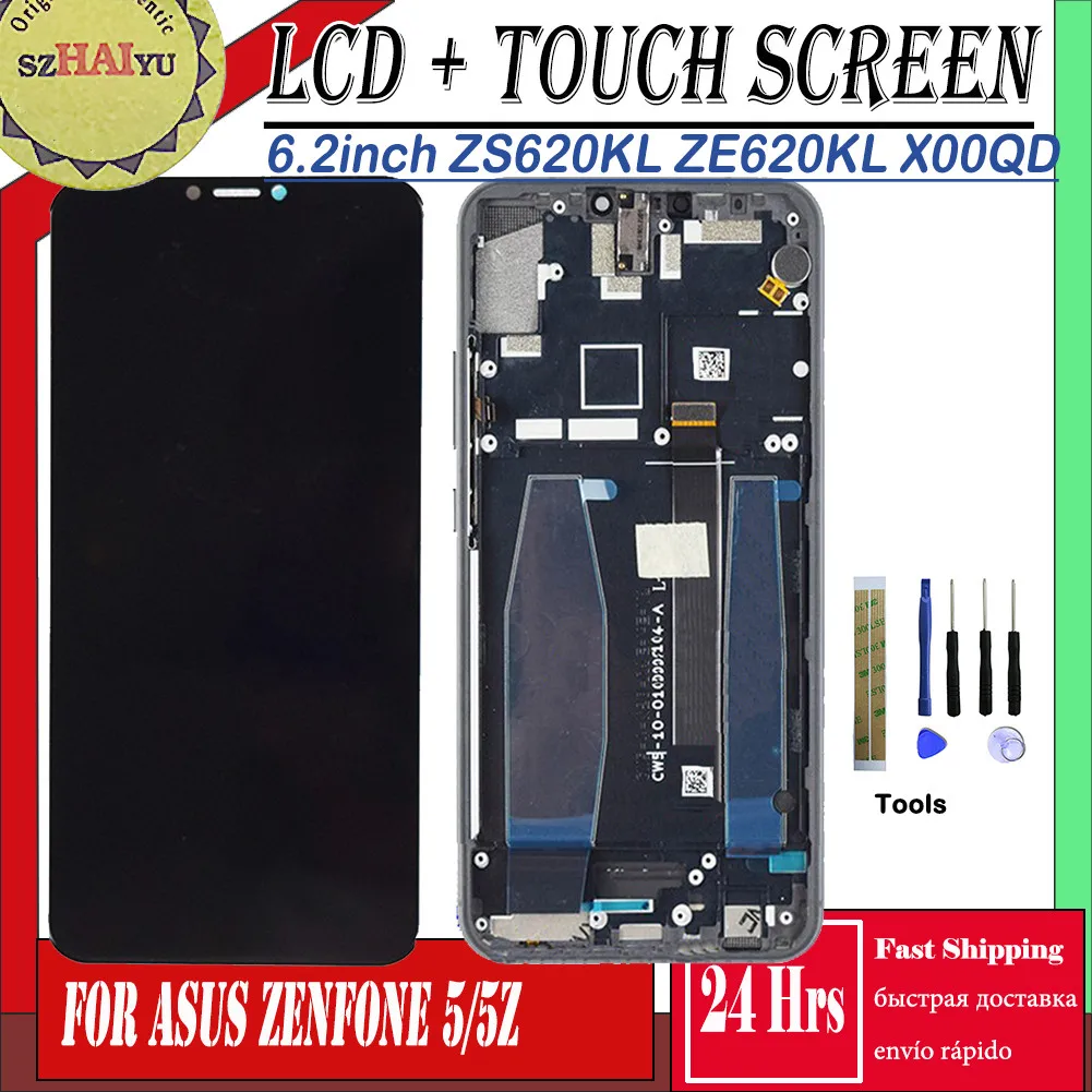

LCD Display For Asus Zenfone 5z ZS620KL Zenfone 5 ZE620KL X00QD Screen Touch Digitizer Assembly Replacement With frame