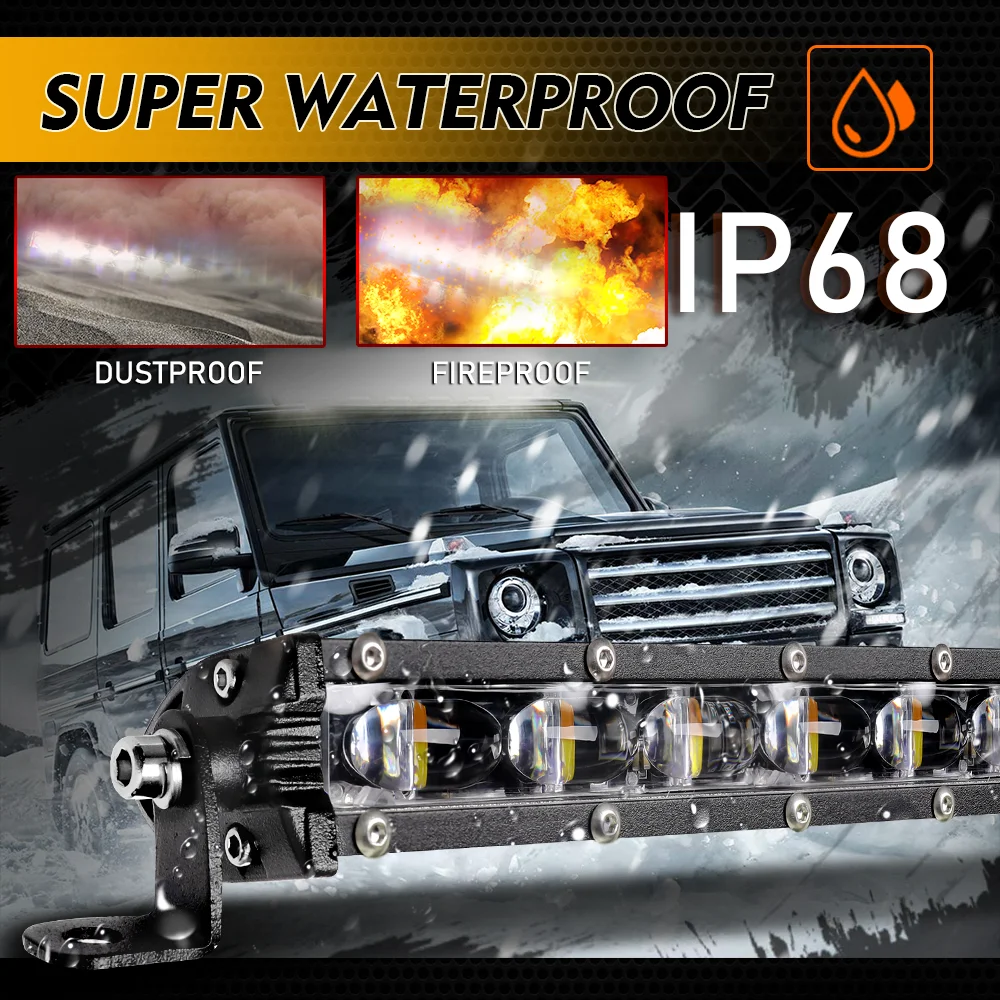  Willpower 12 inch 180W Strobe Flash LED Light Bar White Amber  Flash Triple Row 4000 LM Flood Spot Combo Led Bar Off Road Auto Driving  Lights : Automotive