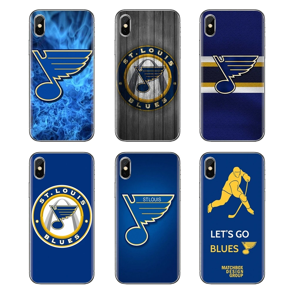 For iPhone XS Max XR X 4 4S 5 5S 5C SE 6 6S 7 8 Plus Samsung Galaxy J1 J3 J5 J7 A3 A5 Soft Covers for St. Louis Blues ice Hockey |