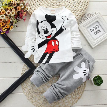

HYLKIDHUOSE Infant Clothes Sets Baby Girls Boys Suits Cartoon Long Sleeve T Shirt+Pants 2 Piece Children Kids Casual Suits