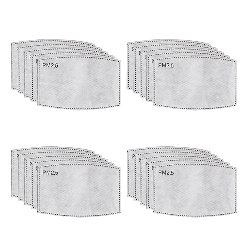 

20Pcs/Lot 4Layers PM2.5 Activated Carbon Filter Insert Protective Filter Media Insert for Mouth Mask Anti Dust Mask