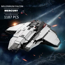 

Moc Star Citizensed Mercury Starrunner Millennium Falcon Spaceship Building Blocks Space Battleship Weapon Child Boy Toy Gift