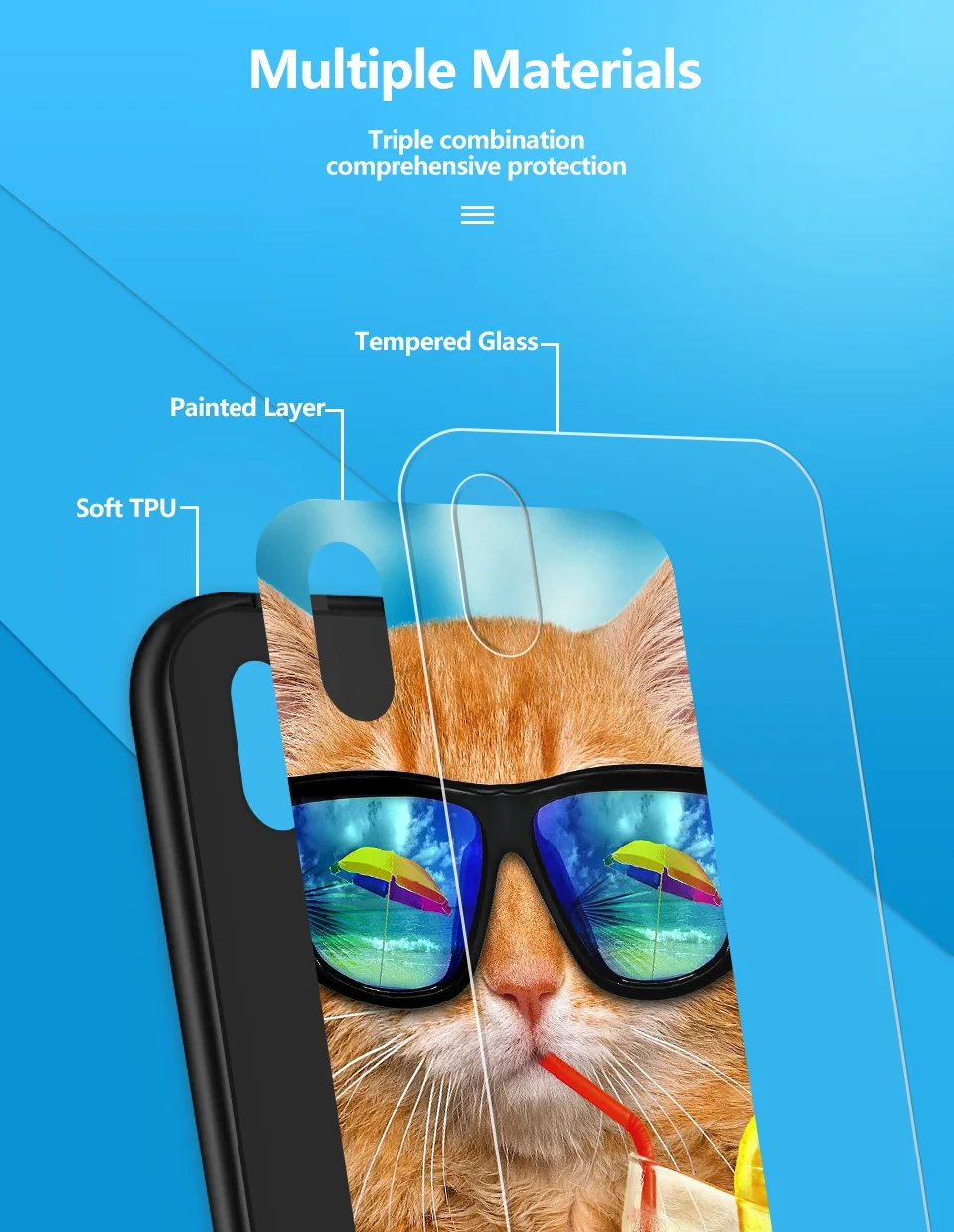 Для samsung Galaxy A6+ A8+ звездный узор из закаленного стекла жесткий чехол для Galaxy A6 A8 Plus полная защита ударопрочный корпус