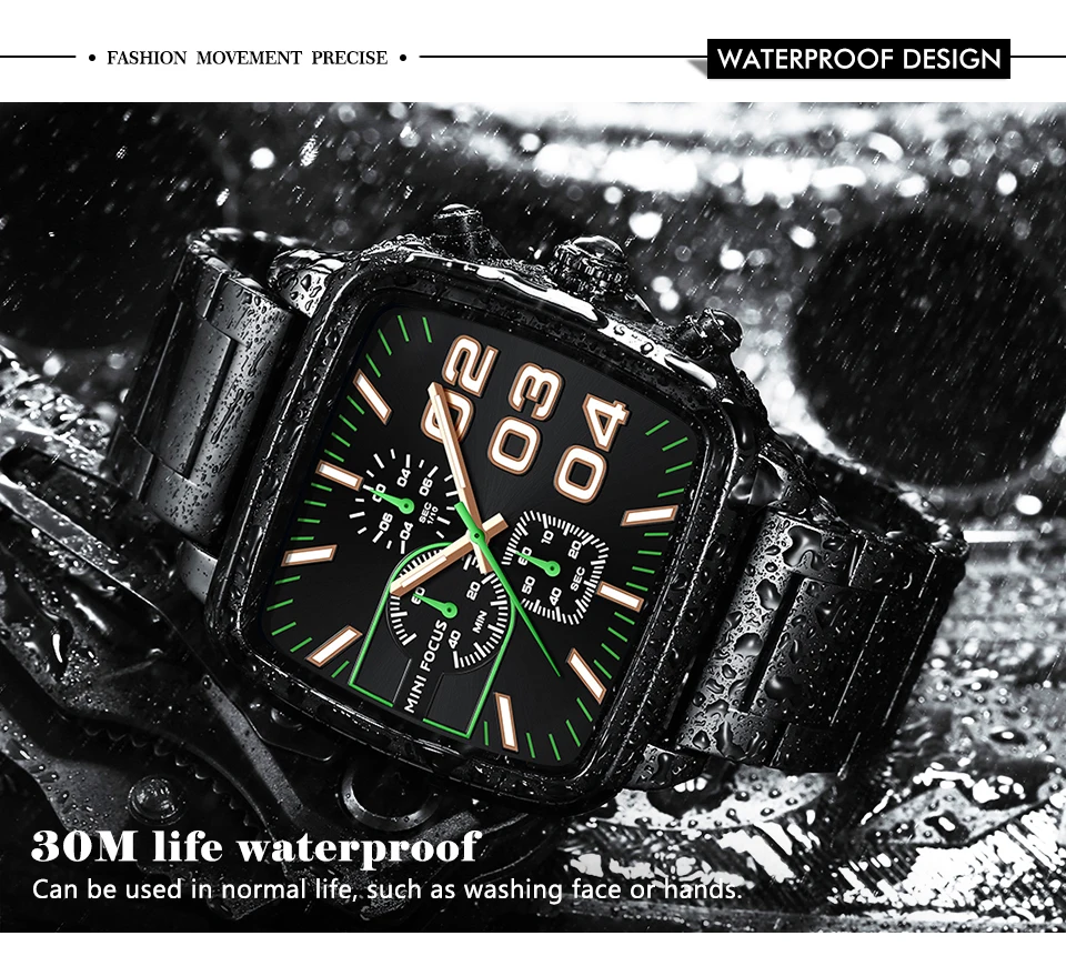 MINI FOCUS Quartz Watch for Men Waterproof_voghion.com