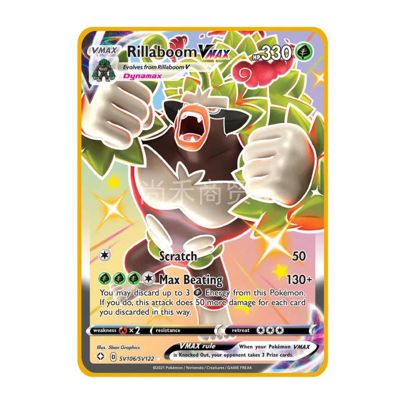 

27 стилей Pokemon Metal VMAX Rillaboom Cinderace Eevee Grimmsnarl Игрушки Хобби Коллекционные Предметы игра Коллекция аниме-открытки