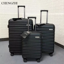 Чемодан на колесиках CHENGZHI мужской, деловой чемодан на колесиках из АБС-пластика, 20/24/28 дюймов Чемодан на колесиках CHENGZHI мужской, деловой чемодан на колесиках из АБС-пластика, 20/24/28 дюймов