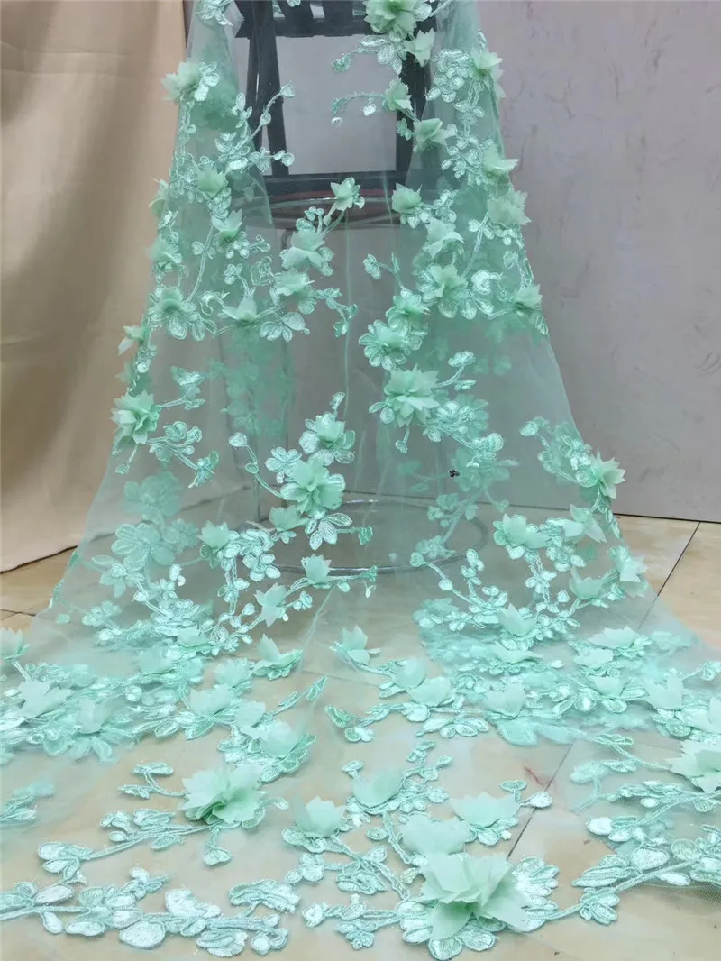 

3D цветы, французское кружево с вышивкой, французское Африканское кружево, ткань высокого качества, Нигерия, кружевная ткань для свадьбы 2H-611703