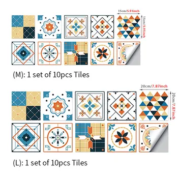 

Newly Decorative Tile Stickers 10Pcs/set Floor Wall Stickers for Home Kitchen Backsplash Furniture Staircase Decor FIF66