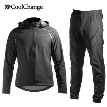 

CoolChange Reflective Breathable Cycling Jersey Bicycle Jersey Winter Warm Clothing Polar Fleece Bike Clothing Set Equipments
