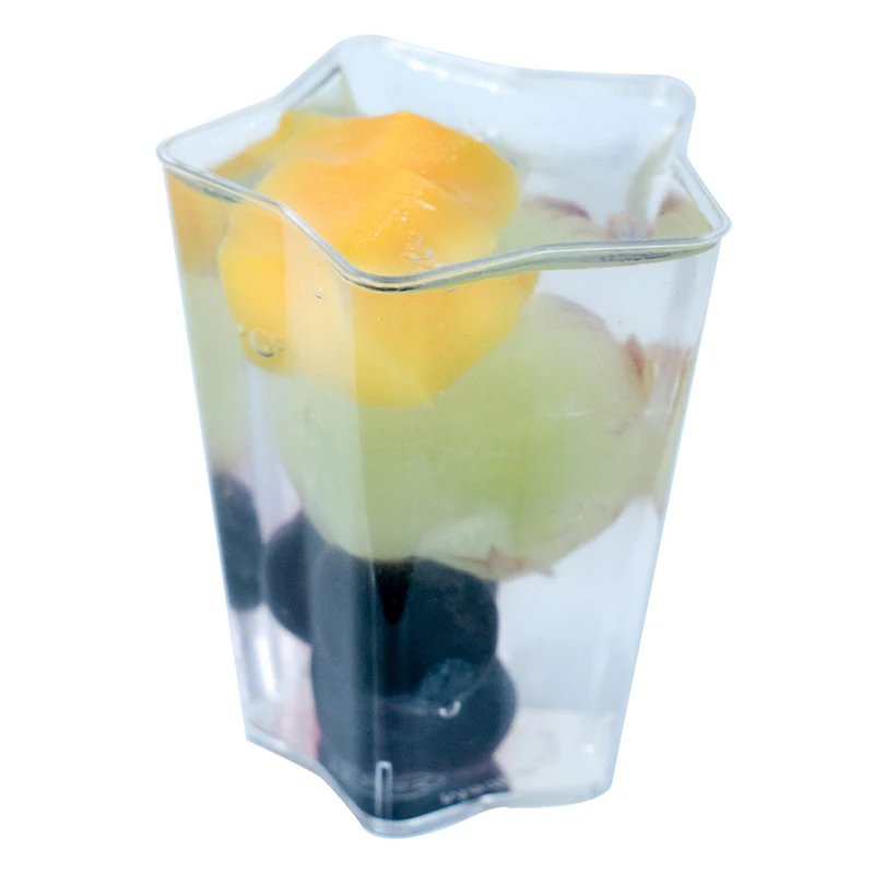 

Promotion - 10 Pieces x Home Party Wedding Disposable Plastic Tableware Supplies, 70*80mm/135ml Pentagram Star Dessert Cup