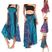 Модные женские юбки 2 способа Одежда с высокой талией макси платье Bellydance с цветочным принтом