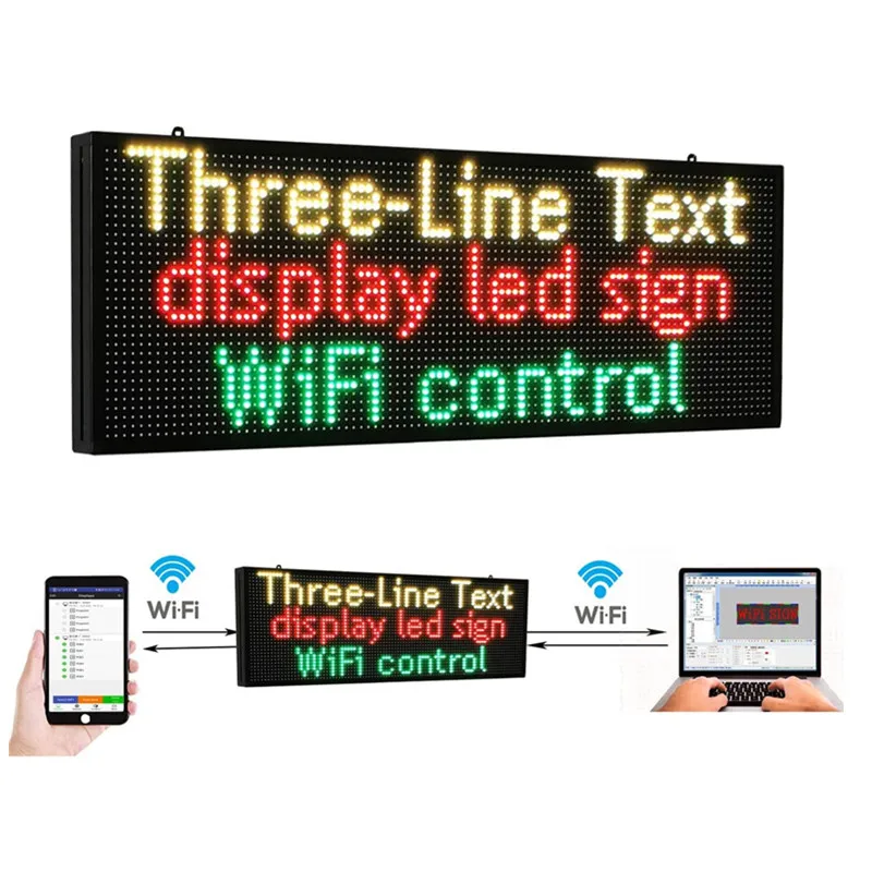 WIFI Led Sign 100X36CM Digital Sign HD Pixel Full-Color WIFI Outdoor Programe Led Message Board Electronic Scrolling Led Display