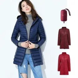 MRMT 2024 Brand New Women's Down Jacket Mid-length Lightweight White Duck Down Temperament Warm Fashionable Slim Fit
