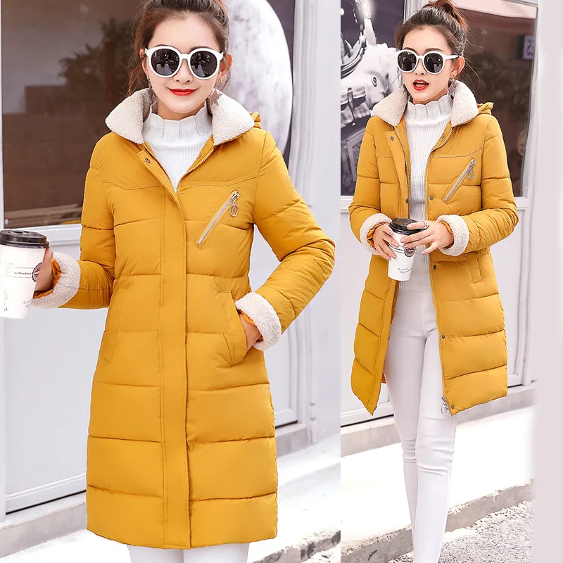 

2018 New Winter jacket Women Casual Long thicken Warm Slim parkas Coat Sherpa collar soft fabric hooded outwear Parka coat