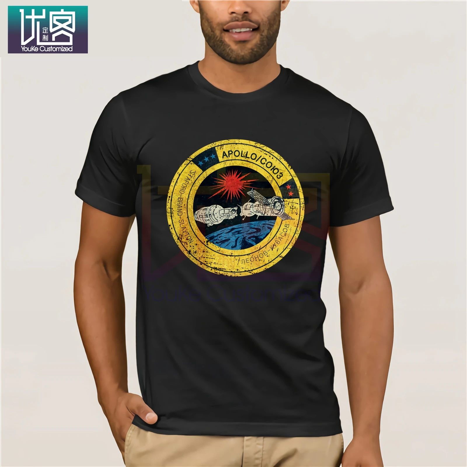 

CCCP Apollo Soyuz Vintage Emblem V01 T-Shirt Clothes Popular T-Shirt Crewneck 100% Cotton Tees Funny Tees Cotton Tops T Shirt