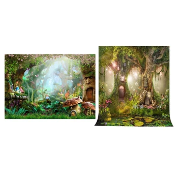 

7X5Ft Washable Fabric Photography Background Fairytale Dreamlike Nature Forest Life & Photo Background 5X7FT Fairy Tale