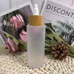 Engraving Custom Logo Skincare Jar With Bamboo Lid Women Professional Beauty Makeup Tools Plastic Lotion Shampoo Perfume Bottles