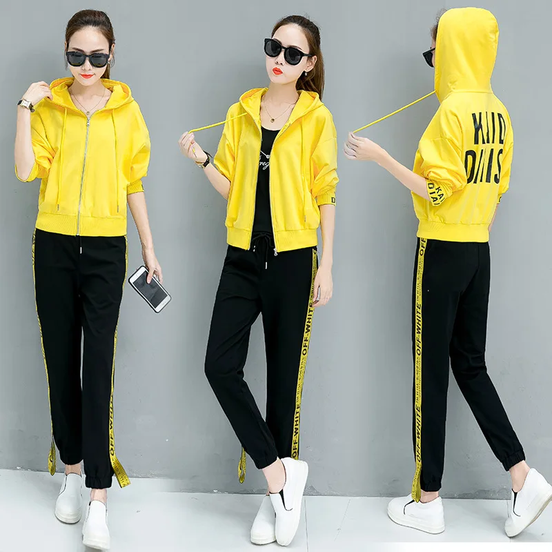 

2017 Autumn Clothing New Style Korean-style Loose-Fit Long Sleeve Hoodie Running WOMEN'S Dress Casual Slimming Two-Piece Set