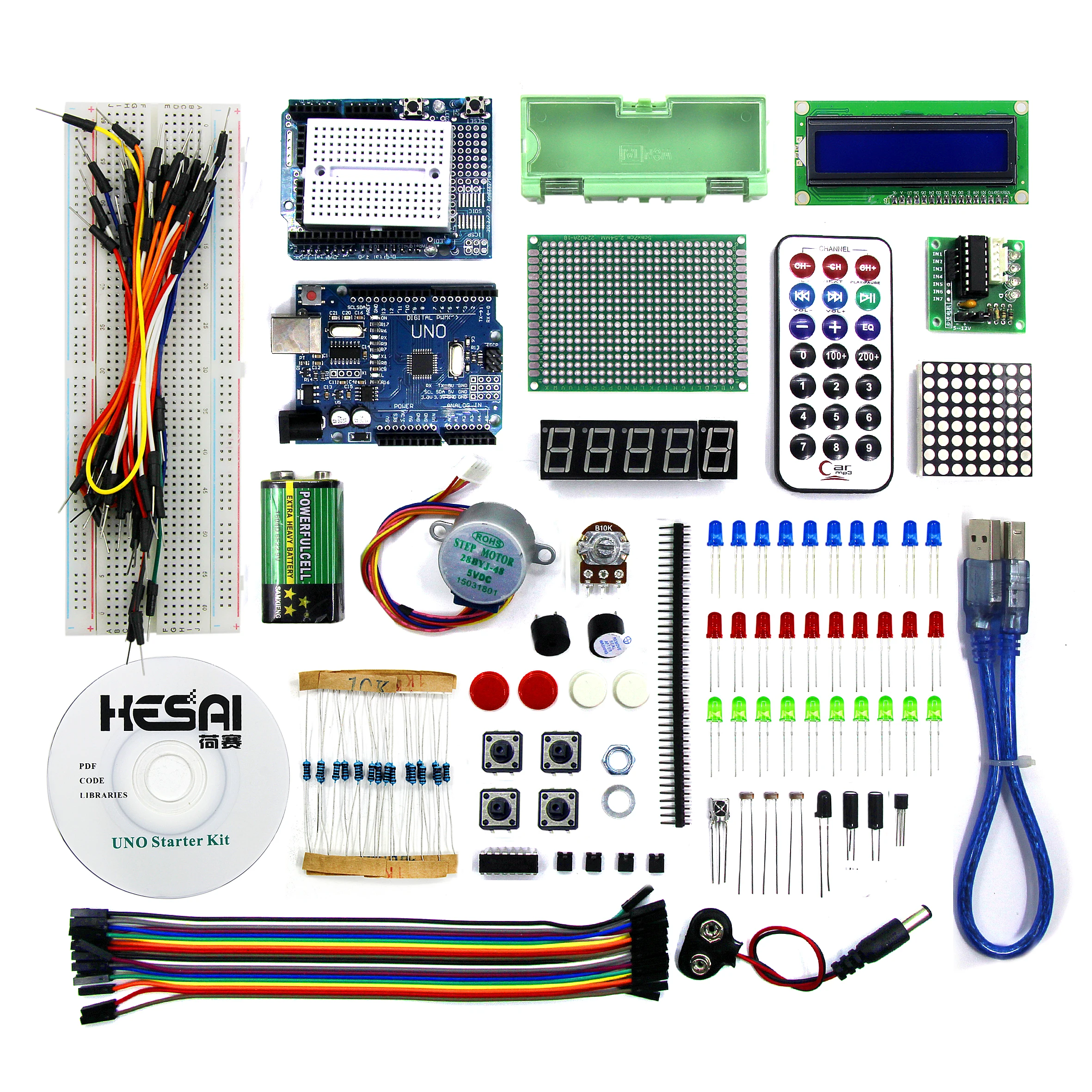 Baratos Smart Electronics UNO R3 básico de aprendizaje Kit versión de actualización para arduino Diy Kit