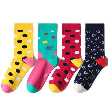 

Personality Geometric Cotton Crew Socks Women Streetwear Unisex Happy Women Socks 1 Pair Dropshipping Supplies