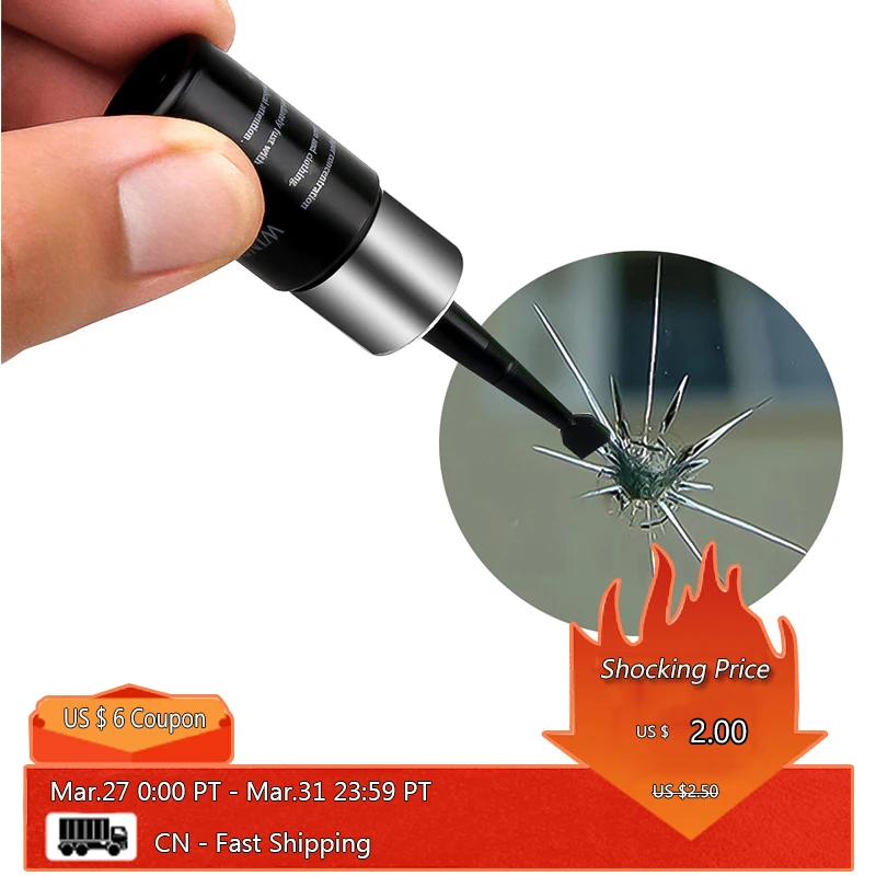 

Car Windshield Repair tool DIY Window Repair Tools Windscreen Glass Scratch Crack Restore Window Screen resin+blade+strips