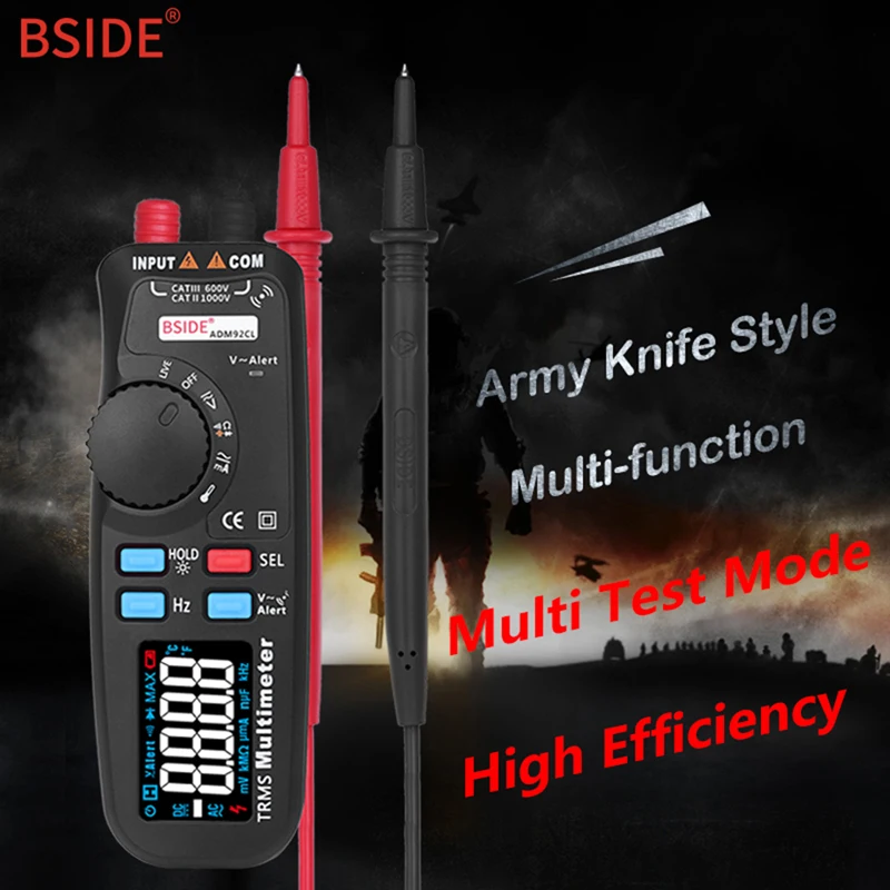 Многофункциональный цифровой мультиметр BSIDE ADM92CL цветной ЖК-дисплей Multimetro Автоматический диапазон True Temp Тестер Вольтметр Ampermetr