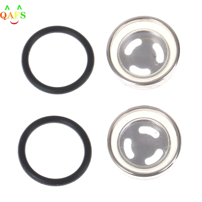 2Pcs Motorcycle 18mm Sight Glass Oil Sight Glass With Seal For Brake Pump Brake Cylinder