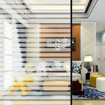 

60"x12" Frosted Opaque Glass Window Film Privacy Glass Stickers Home Decor White Narrow Stripe Office