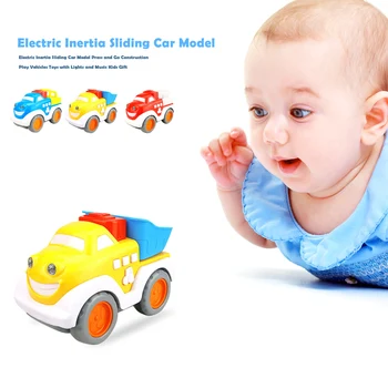 

Button Battery Powered Car Model Electric Inertia Sliding Vehicle Models Toys Press Inertia Crawling Car with Lights