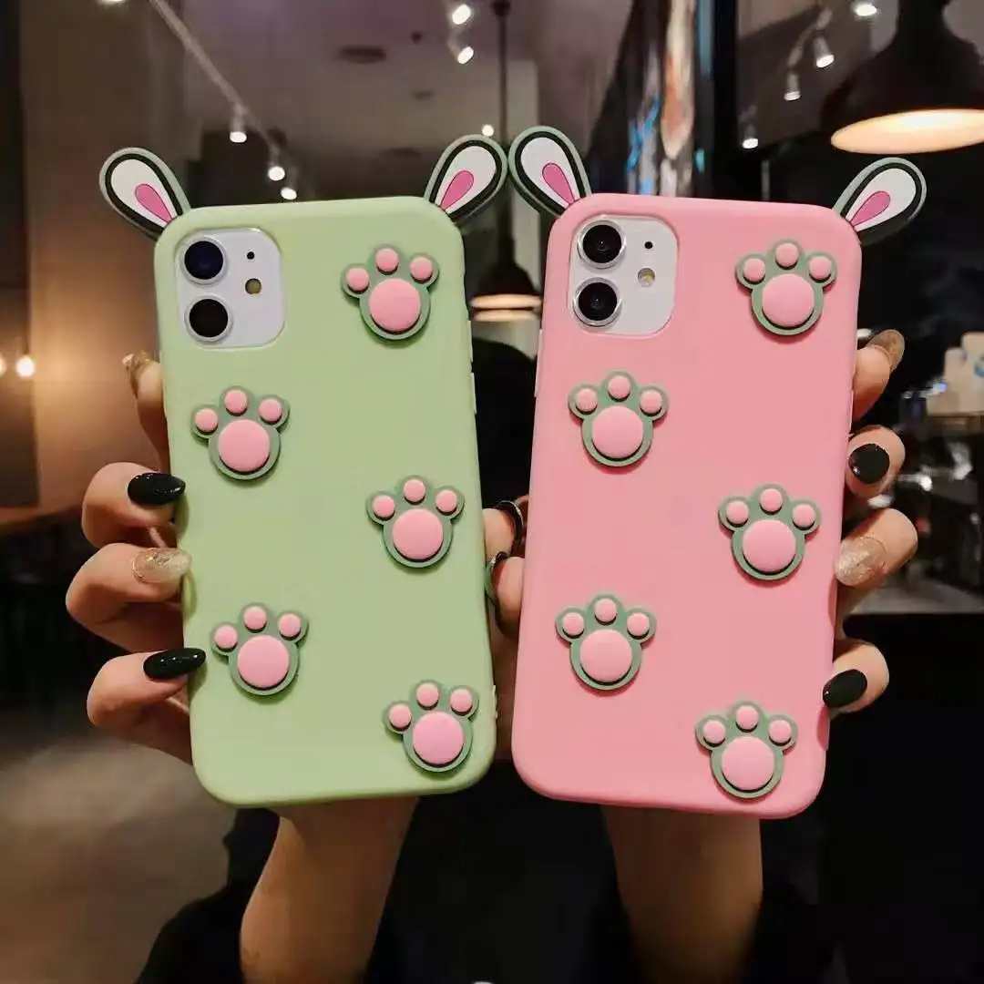 Чехол с кроличьими ушками для Huawei Y9 Y7 Y6 Y5 ii Pro Prime 2019 2018 2017 Nova 6 4G 5G SE Enjoy 9 8 Plus