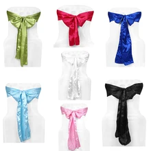 Атласные чехлы для стульев, ленты для свадебного дома, отеля, декоративный домашний текстиль