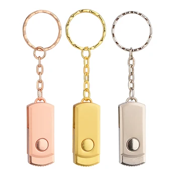 

High Speed USB 2.0 Metal Flash Drive 16GB 32GB 64GB 128GB Pendrive Rotatable usb flash drive Pen memory Sticks with key chain