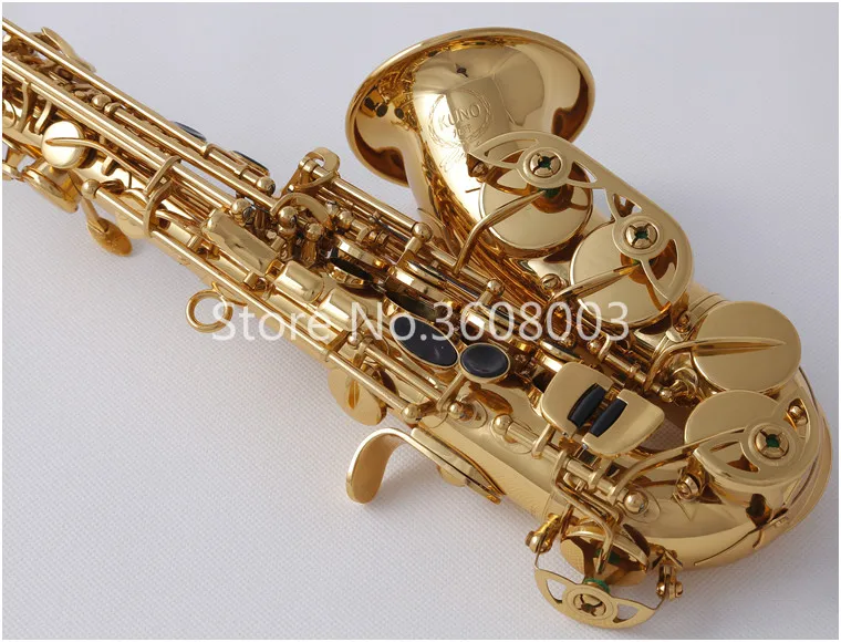 Kuno Ksc-901 Piccolo Sassofono Soprano Curvo Elettroforesi Oro Sax B Strumenti Piatti Con Accessori