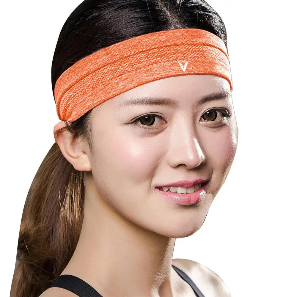 Veidoorn профессиональная Милая повязка на голову спортивная Влагоотводящая Нескользящая повязка на голову женская дышащая повязка для спорта фитнеса тренировки - Цвет: ORANGE