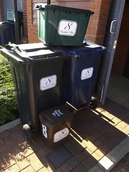 

4 X Personalised Wheelie Bin Sticker/Vinyl Labels With House Number 10x15cm