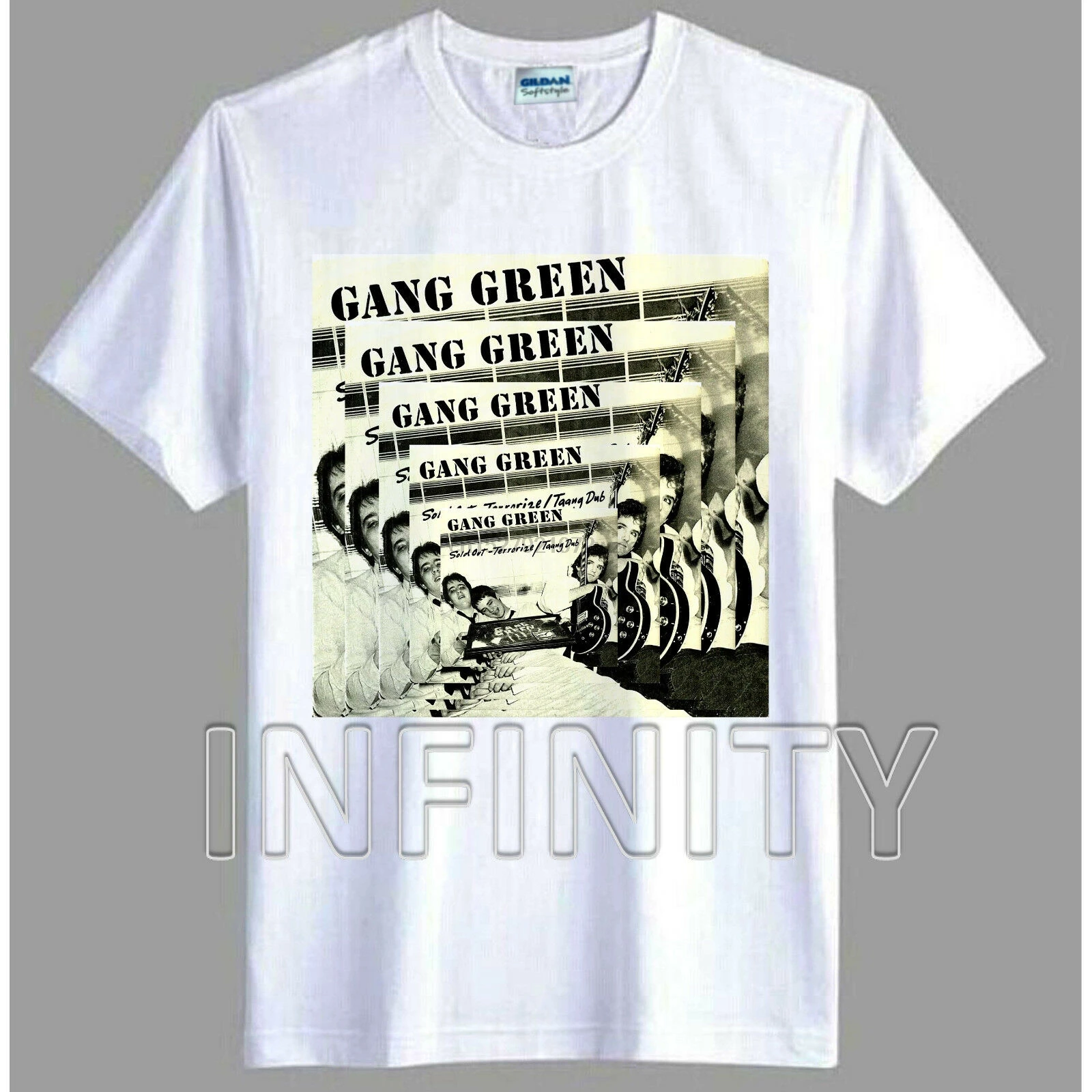 Винтаж GANG GREEN 1984 промо футболка 80s панк скейт рок Перепечатка S-XXL | Мужская одежда