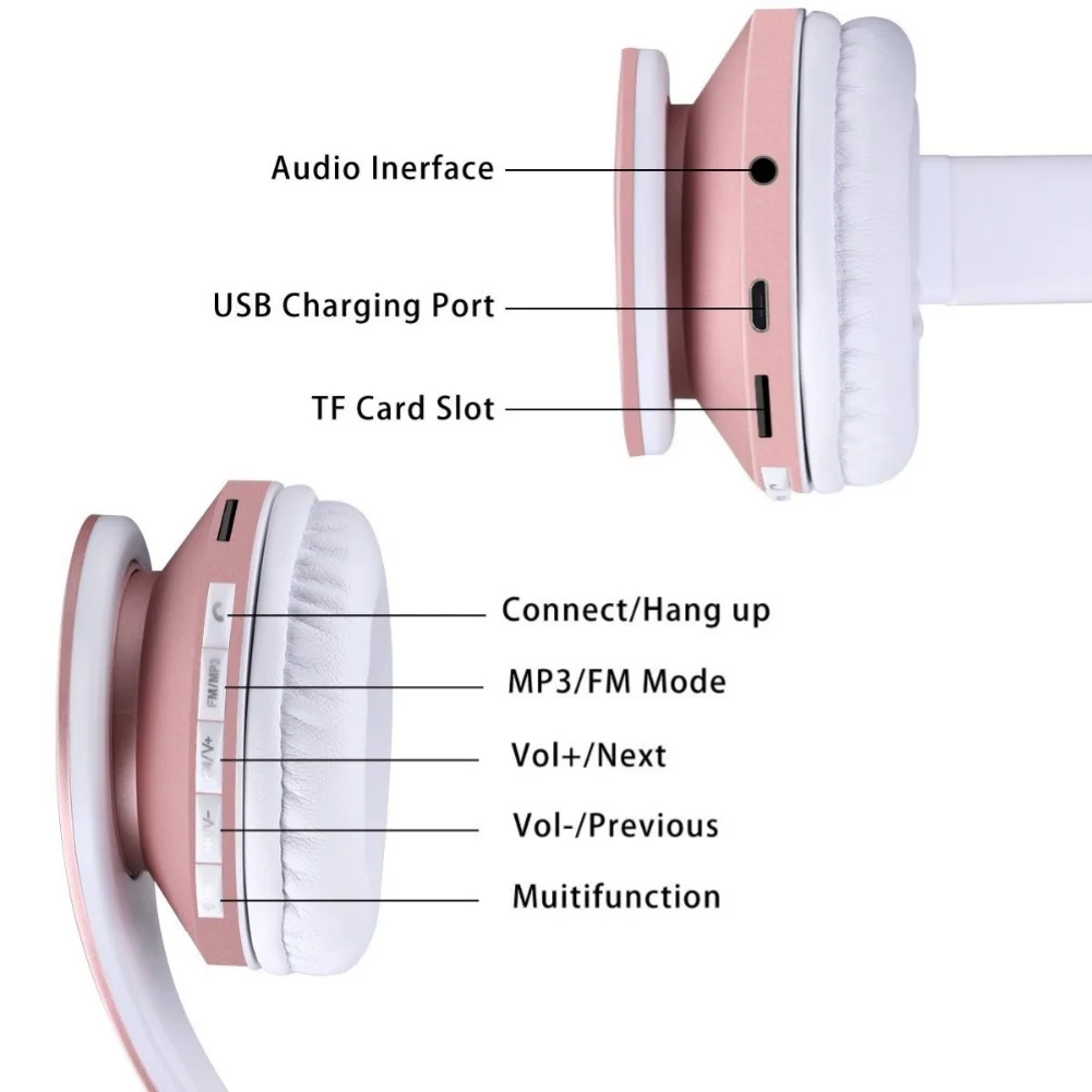 Blue LED Indicator 4 2 Wireless Headphones Stereo Music Earphone Wireless Bluetooth Headphones Sports Headsets With Mic 